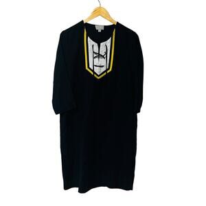 Pure Collection Linen Navy Tie Neck Dress Size 6